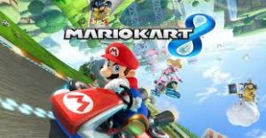 Färgglatt racingspel på Wii U, spelkonsol.